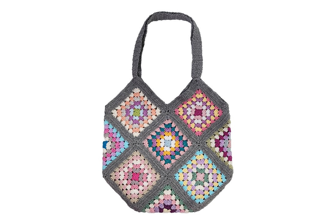Bolso de crochet gris