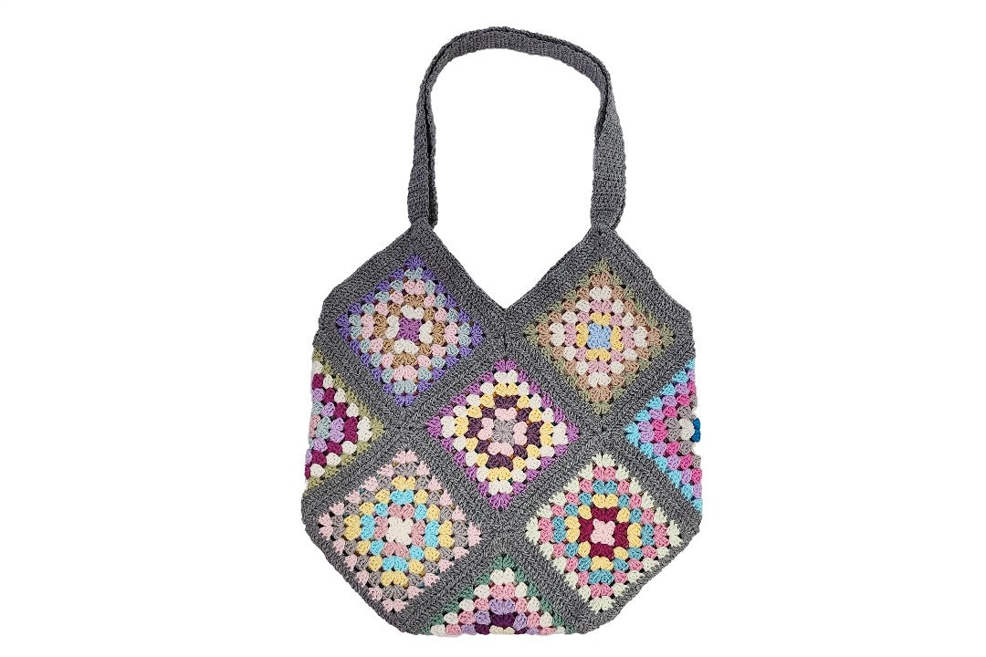 Bolso de crochet gris