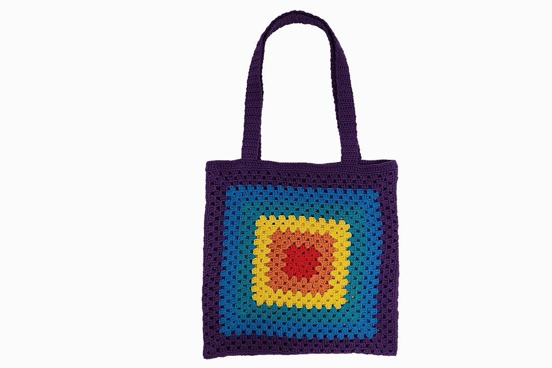 Bolso de crochet arcoiris