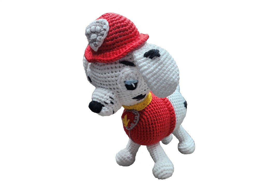 Amigurumi inspirado en Marshall, de la Patrulla Canina.