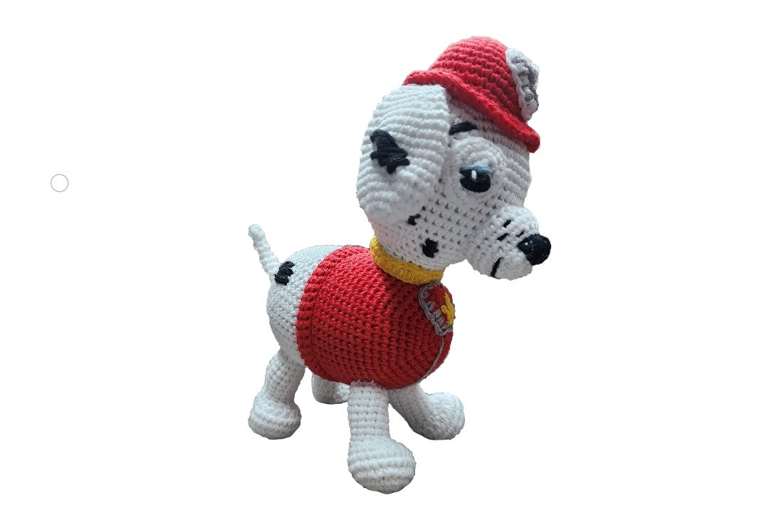 Amigurumi inspirado en Marshall, de la Patrulla Canina.