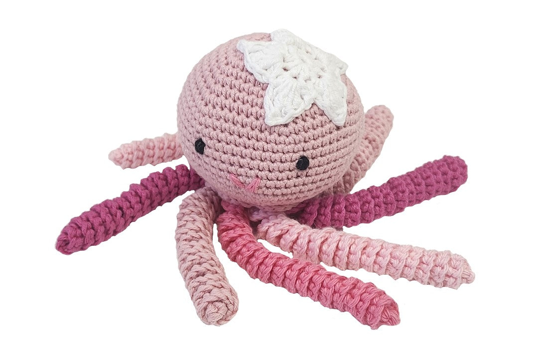 Pulpo amigurumi con flor (distintos colores)