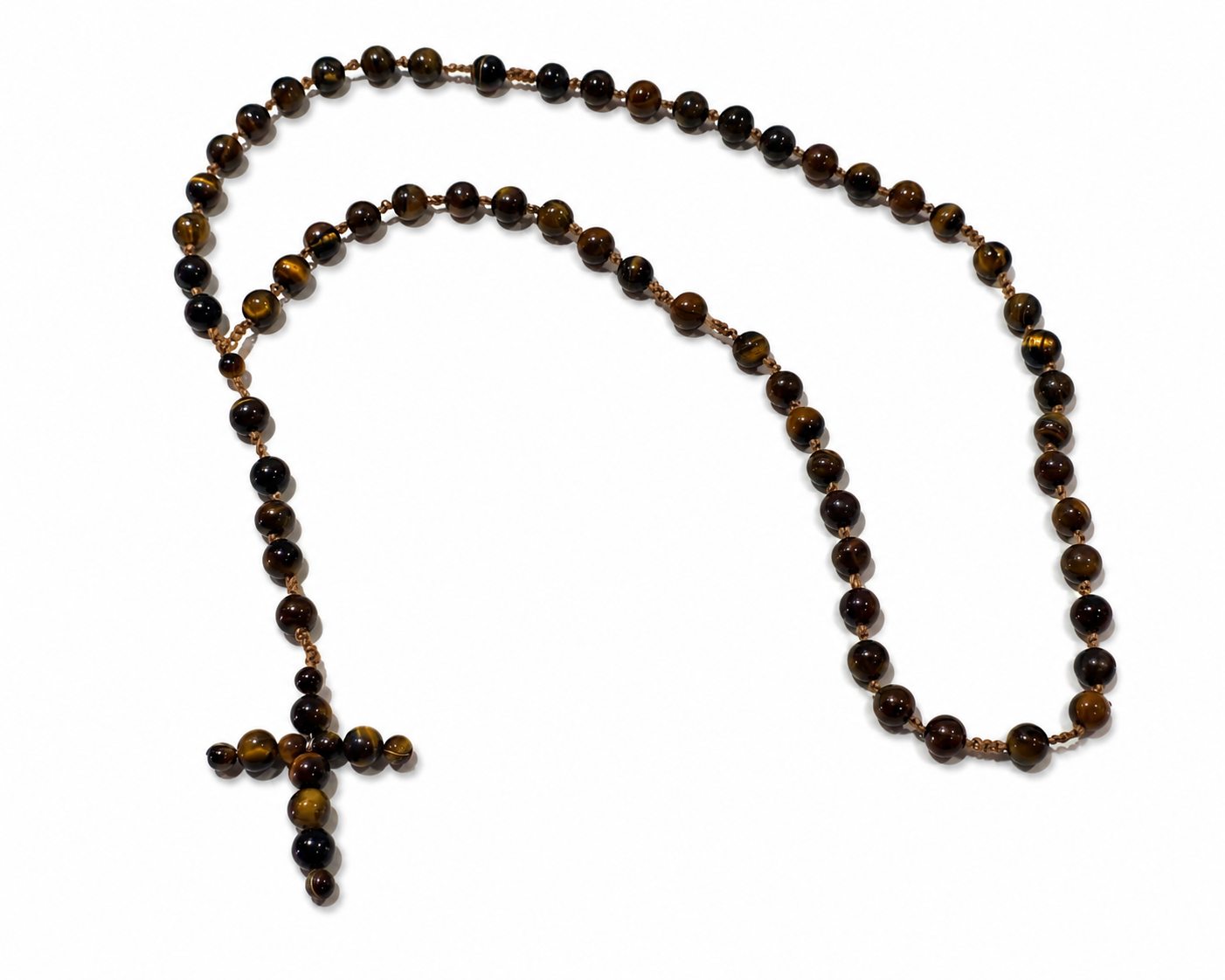 Rosario de Ojo de Tigre hecho a mano | Collar de piedra natural