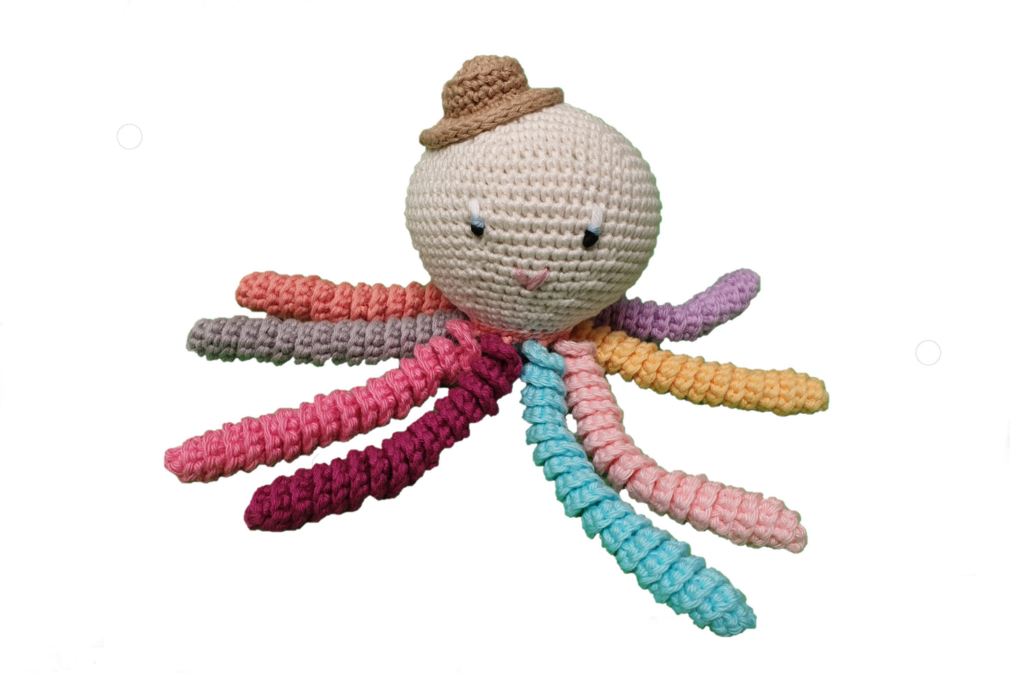 Pulpo amigurumi multicolor.