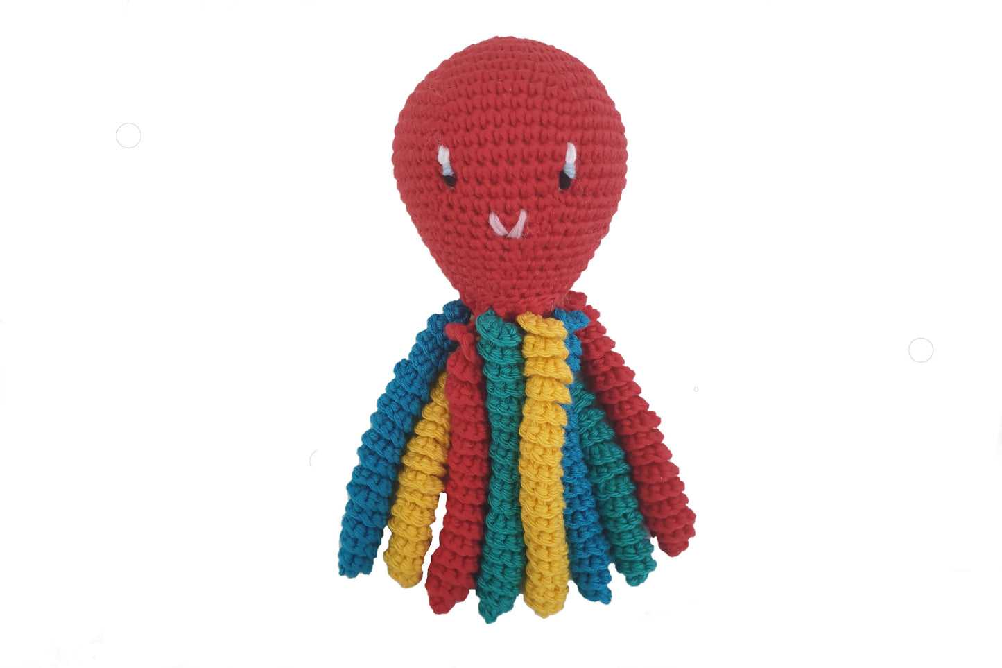 Pulpo de crochet en color rojo - multicolor.