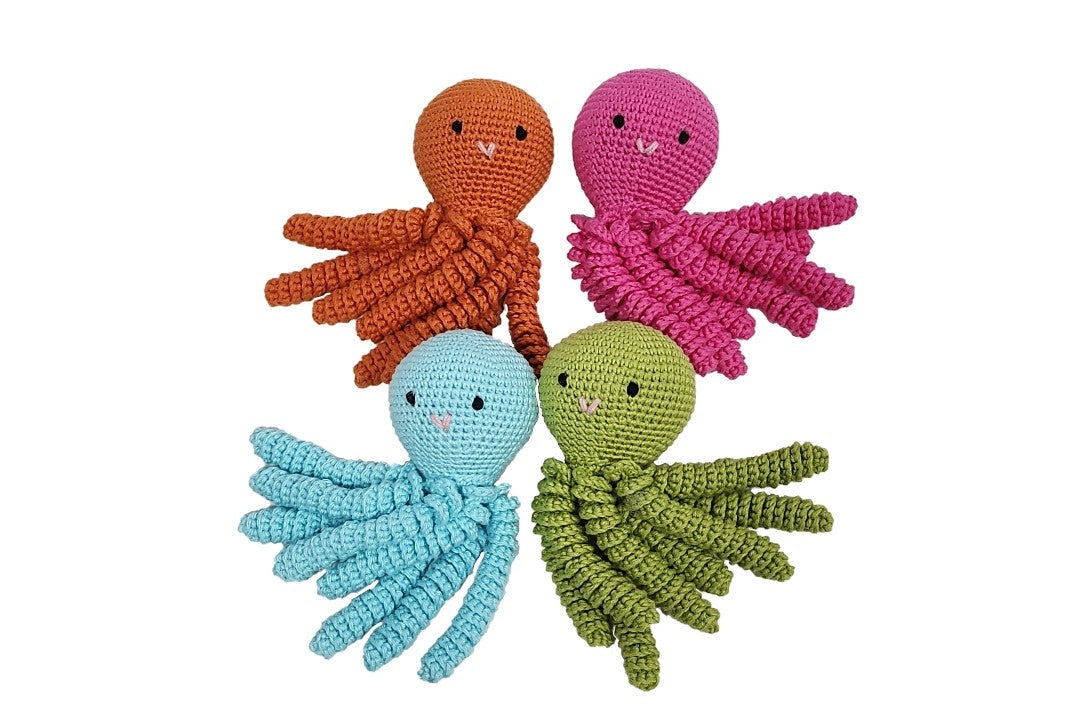 Pulpo de crochet unicolor (varios colores)