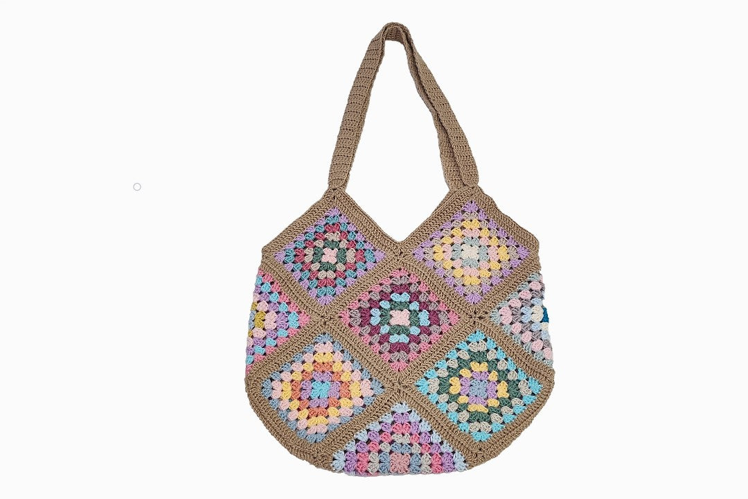 Bolso de crochet camel