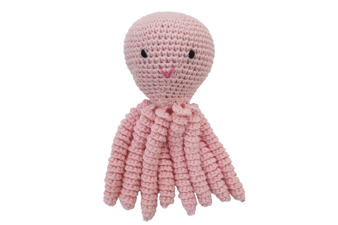 Pulpo de crochet en color rosa