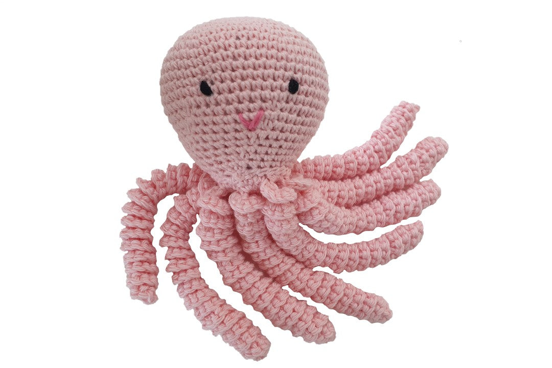 Pulpo de crochet en color rosa